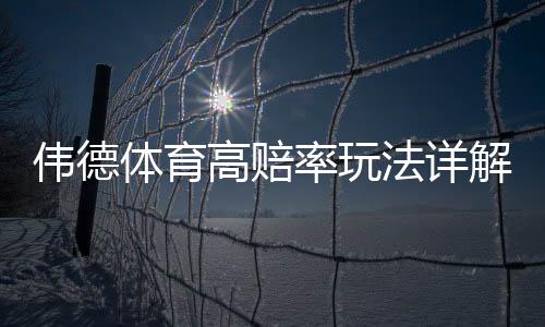 伟德体育高赔率玩法详解：新手入门、实战策略与风险提示