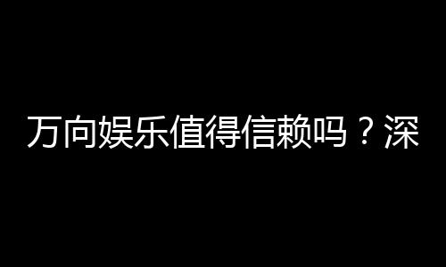 万向娱乐值得信赖吗?深度解析其平台安全性与玩家真实体验