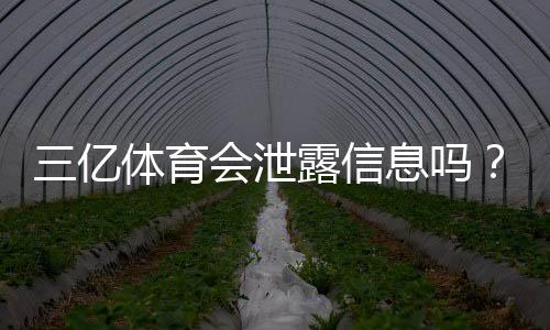 三亿体育会泄露信息吗?隐私安全真相与用户防护指南