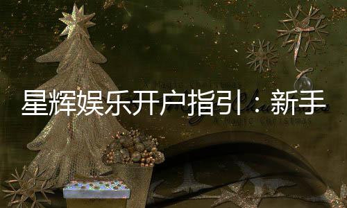 星辉娱乐开户指引:新手必看的安全注册流程与技巧