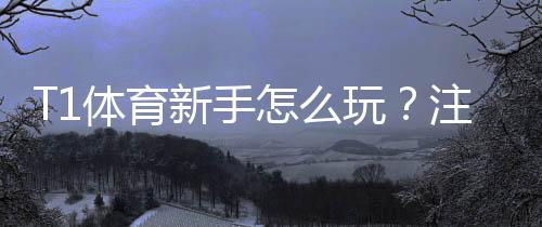 T1体育新手怎么玩？注册、充值与常见玩法新手入门全攻略