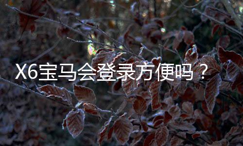 X6宝马会登录方便吗？资深玩家实测登录流程与体验分享