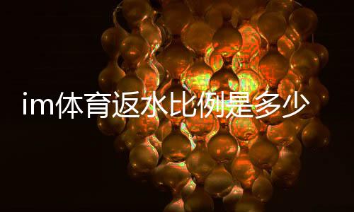 im体育返水比例是多少?揭秘高返水活动与实战技巧